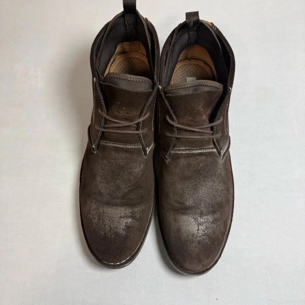 Steve Madden Syrio Distressed Brown Suede Leather Lace up Ankle Boots Size 13
